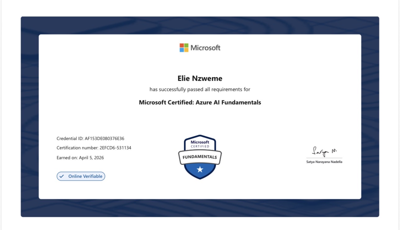 Microsoft Azure AI Fundamentals certification