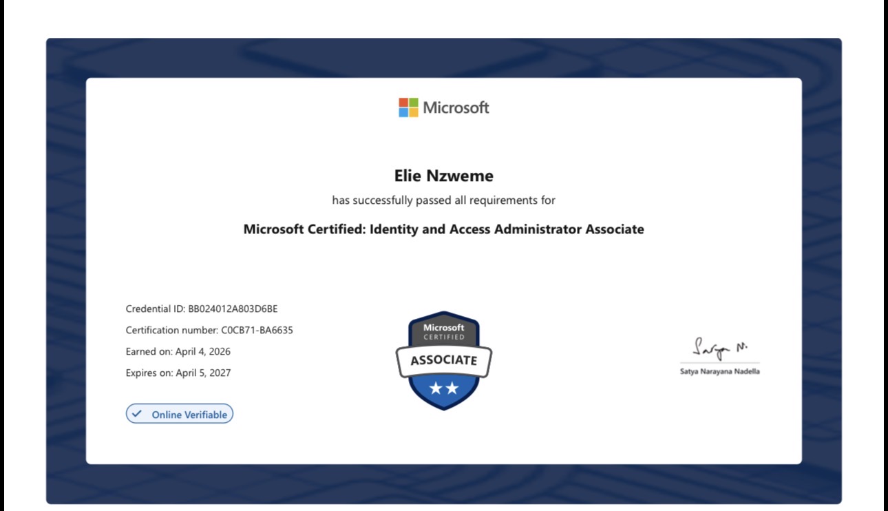 Microsoft Identity and Access Administrator Associate certification
